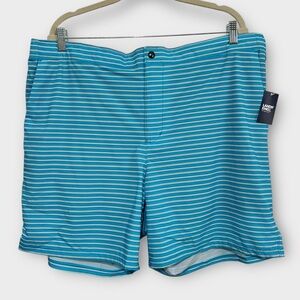 NWT Lands' End 7" Sunset Swim Trunk Board Shorts Men's XL 40-42 Blue Stripe Pool